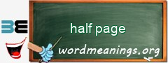 WordMeaning blackboard for half page